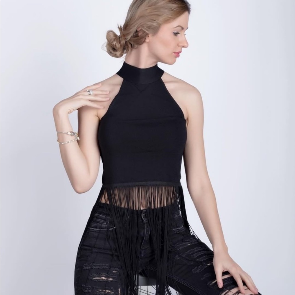 Beautiful black fringe shirt in size XS/S ✨✨